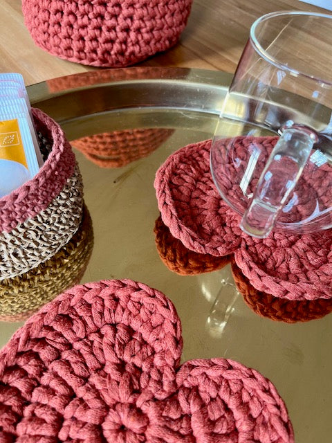 Duo sous-tasses "Feuilles et lumières"