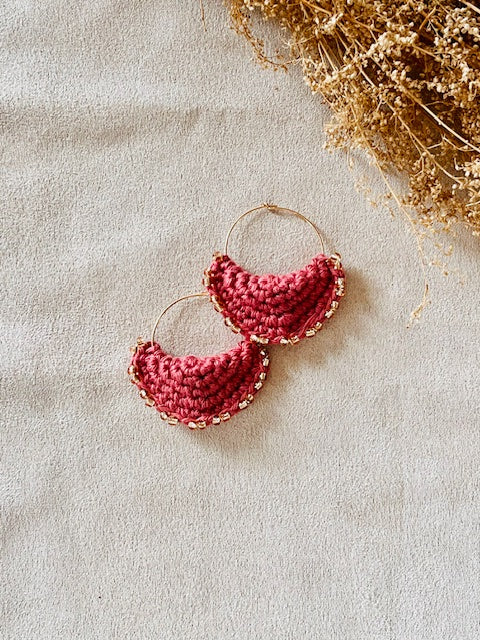 Boucles d'oreilles Lune Rosée