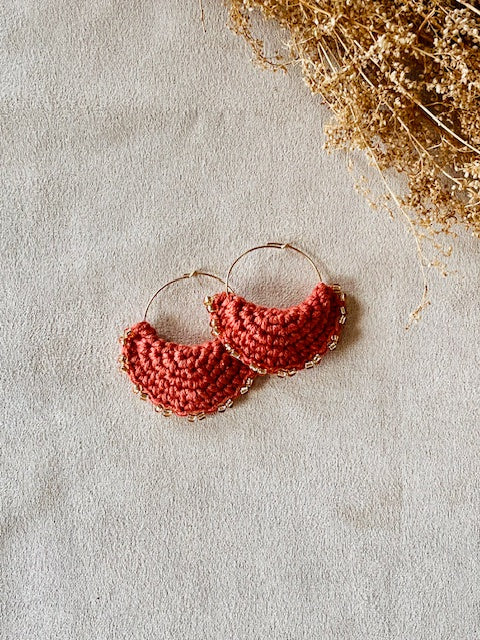 Boucles d'oreilles Lune Rousse