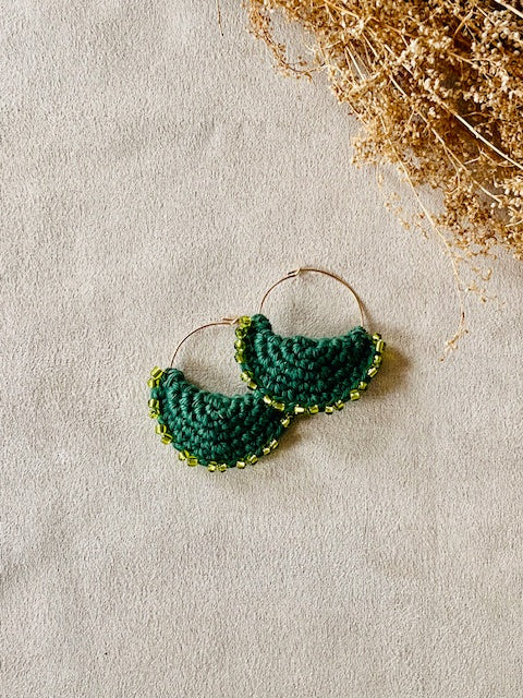 Boucles d'oreilles Lune d'Emeraude