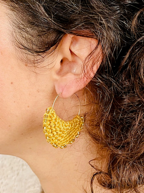 Boucles d'oreilles Lune Dorée