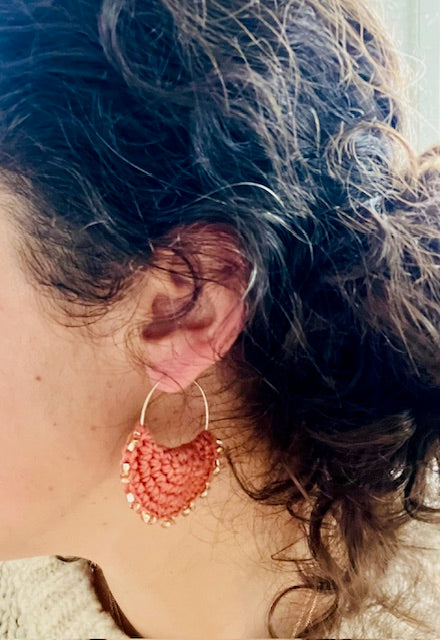 Boucles d'oreilles Lune Rousse