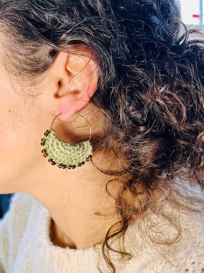 Boucles d'oreilles Lune d'Emeraude