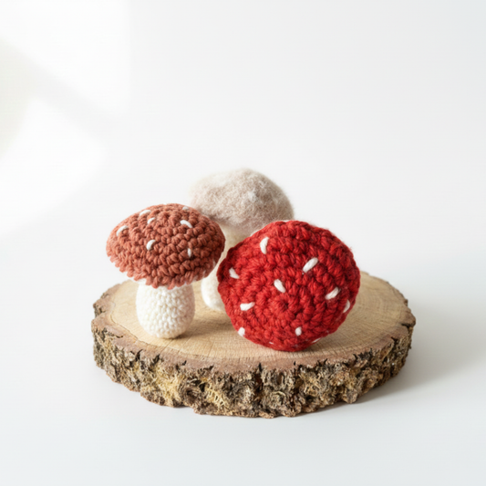 Trio de champignons au crochet