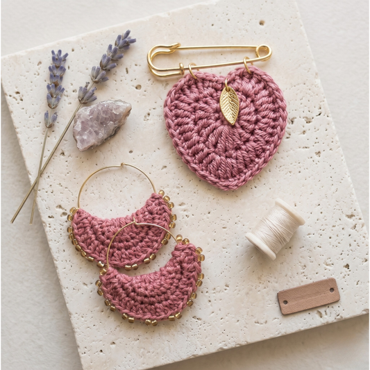 Coffret broche et boucles d'oreilles