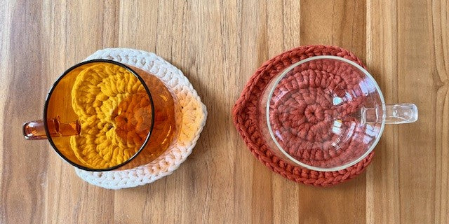 Duo sous-tasses "Feuilles et lumières"