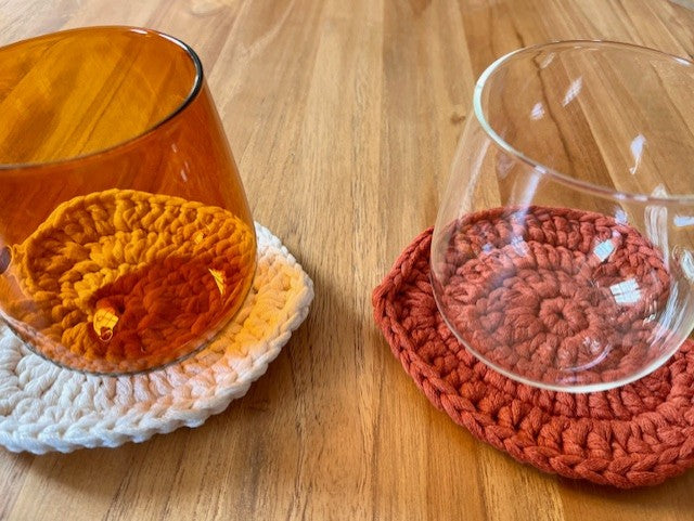 Duo sous-tasses "Feuilles et lumières"